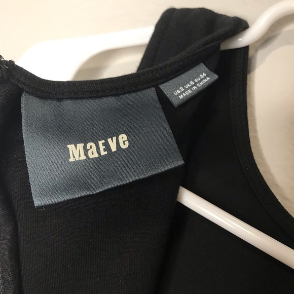 Anthropologie Maeve Cavatina Bodycon Dress Size 2 Black Sleeveless - Picture 5 of 6